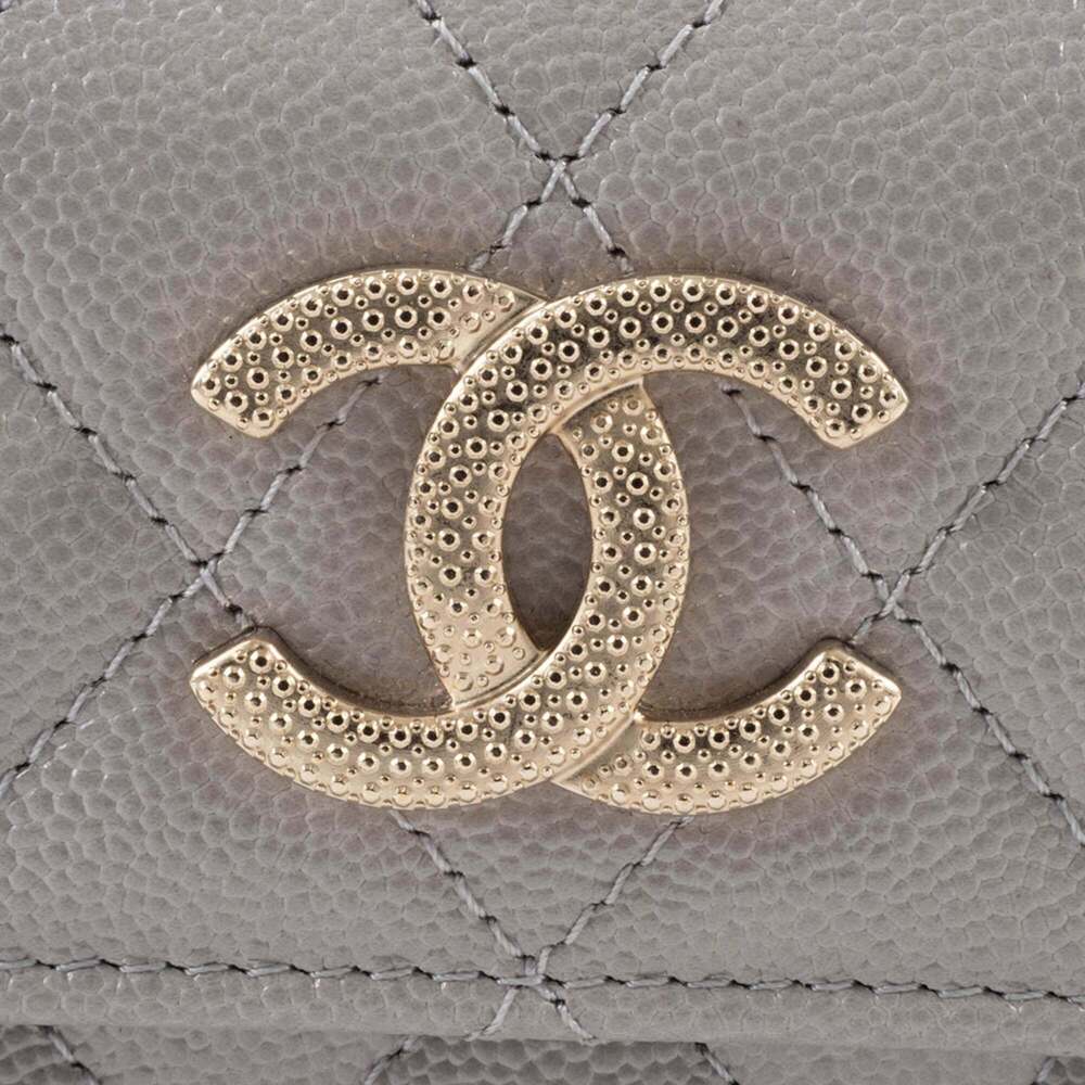CHANEL Gray Caviar Leather Wallet - Picture 10 of 16
